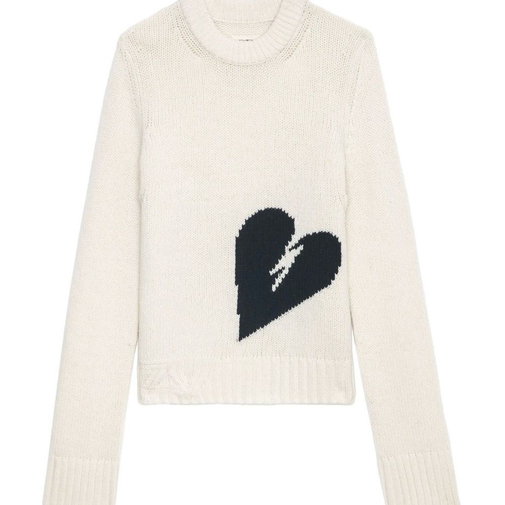 Zadig & Voltaire Malty We Heart Wool Sweater Small NWOT - Picture 1 of 8